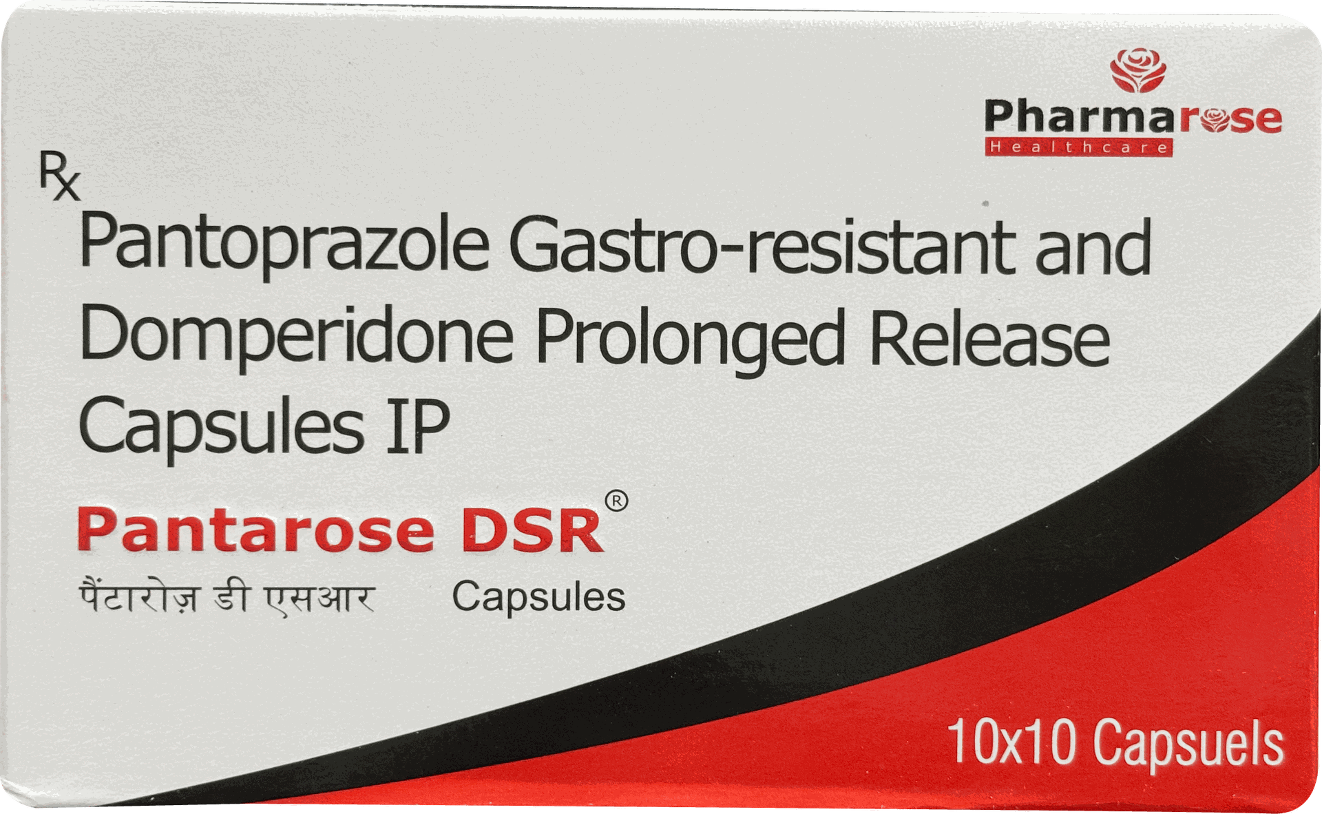 Pantarose DSR Capsule is a combination of Pantoprazole (40mg) and Domperidone (30mg SR) that helps relieve acidity, heartburn, acid reflux, indigestion, nausea, and gastroesophageal reflux disease (GERD). Pantoprazole works by reducing excess stomach acid. Domperidone helps control nausea, vomiting, and improves stomach emptying.